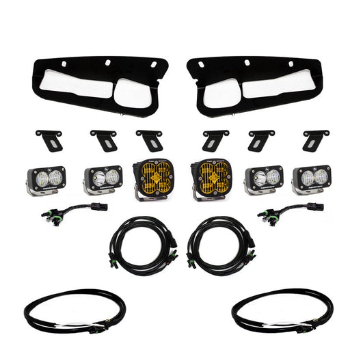 Baja Designs Amber SAE/Dual S2 Sport Fog Light Pocket Kit - 2021+ Ford Bronco w/ Upfitter Lights offroad accessory | Iron Ridge Offroad