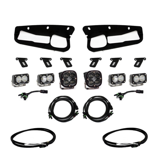 Baja Designs Clear SAE/Dual S2 Sport Fog Light Pocket Kit - 2021+ Ford Bronco w/Upfitter Lights offroad accessory | Iron Ridge Offroad