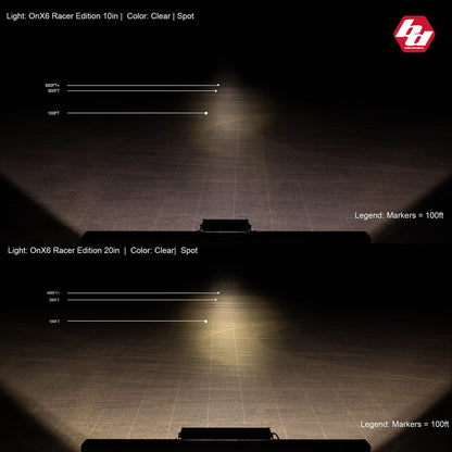 Baja Designs OnX6 Racer Edition High Speed Spot 10in LED Light Bar Lights offroad accessory | Iron Ridge Offroad