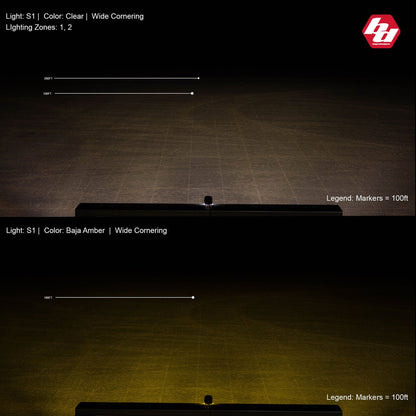 Baja Designs S1 Amber Wide Cornering LED Light w/ Mounting Bracket Pair Lights offroad accessory | Iron Ridge Offroad