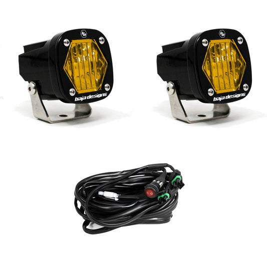 Baja Designs S1 Amber Wide Cornering LED Light w/ Mounting Bracket Pair Lights offroad accessory | Iron Ridge Offroad