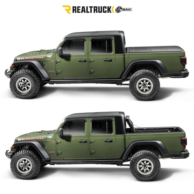 BAKFlip MX4 TS Hard Folding Tonneau Cover | Chevrolet Silverado 1500 / Silverado ZR2 / GMC Sierra 1500 / Sierra AT4 (19-26) (449131TS) Tonneau Covers offroad accessory | Iron Ridge Offroad