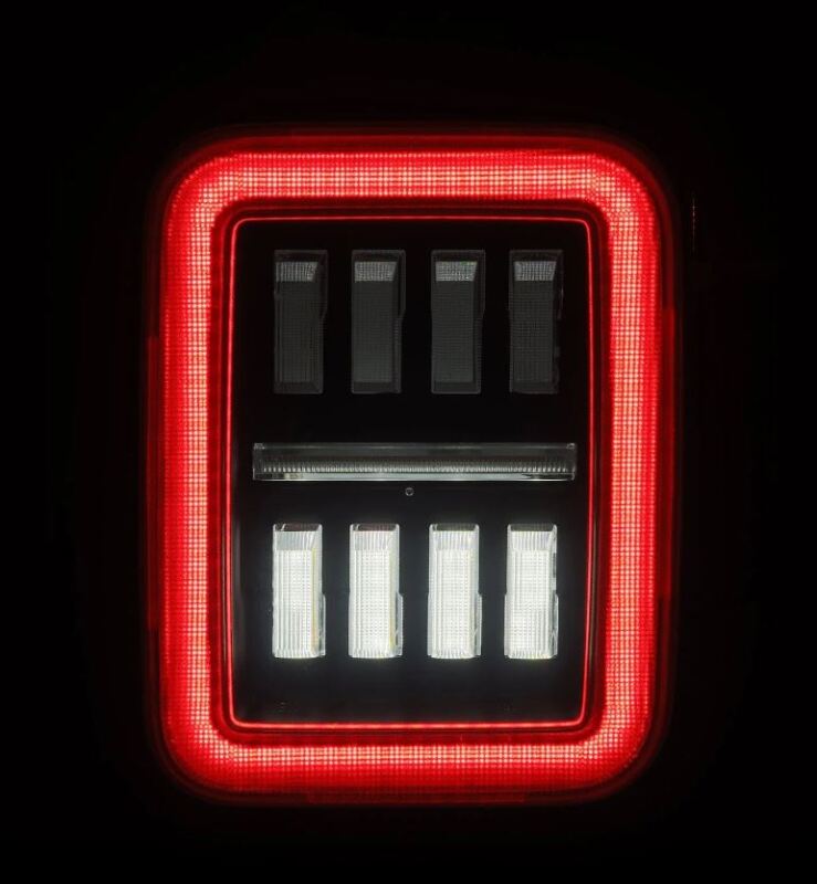 AlphaRex NOVA Prismatic LED Tail Lights (Alpha-Black): Jeep Gladiator 2020 - 2025
