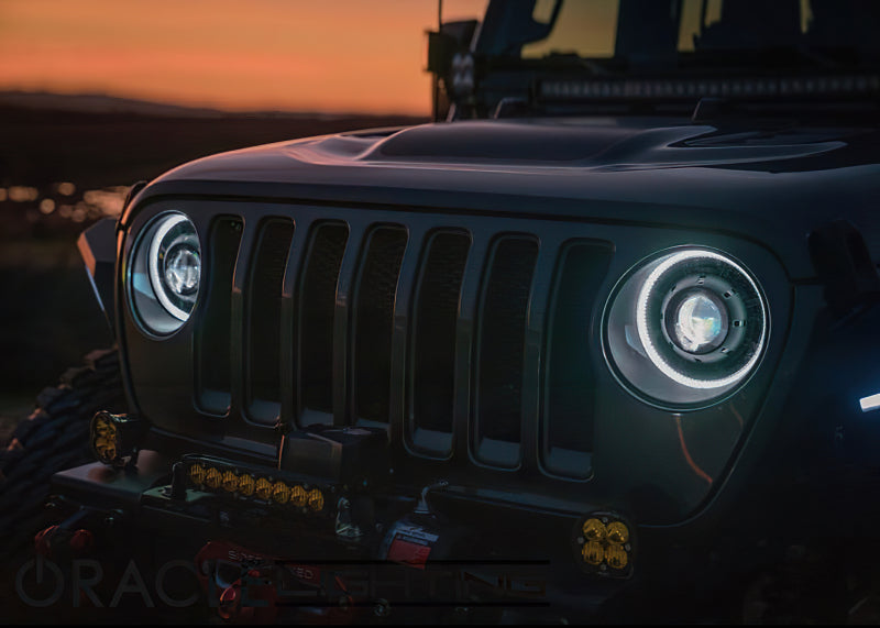 Oracle Lighting Bi-LED Projector Headlights Matte Black: Jeep Wrangler (18-24) / Gladiator (20-24)