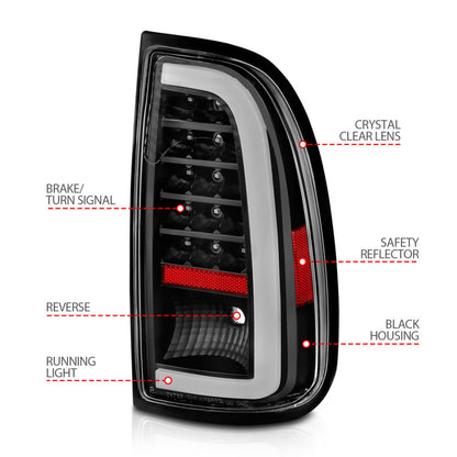 ANZO LED Tail Light Assembly w/ Light Bar Black Housing Clear Lens | Toyota Tundra (00-06) (311411)