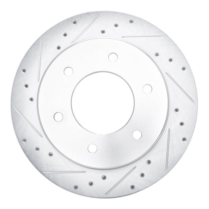 R1 Concepts 19-25 Ford Ranger / Bronco Rear Drilled & Slotted Silver Brake Rotor | Ford Ranger / Bronco (19-26) (631-54276L)