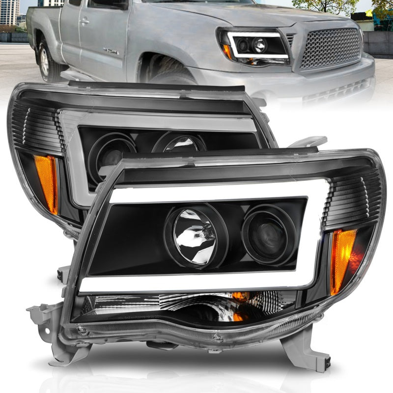 ANZO Projector Headlight Set w/ C Light Bar | Toyota Tacoma (05-11) (111517)