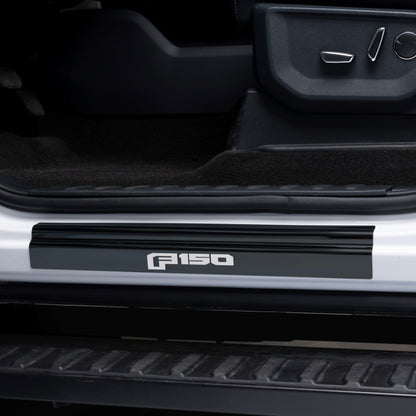 Putco 15-20 Ford F-150 - Regular Cab & SuperCab w/ F-150 Etching (2pcs) Black Platinum Door Sill | Ford F-150 (15-20) (95145BPFD)