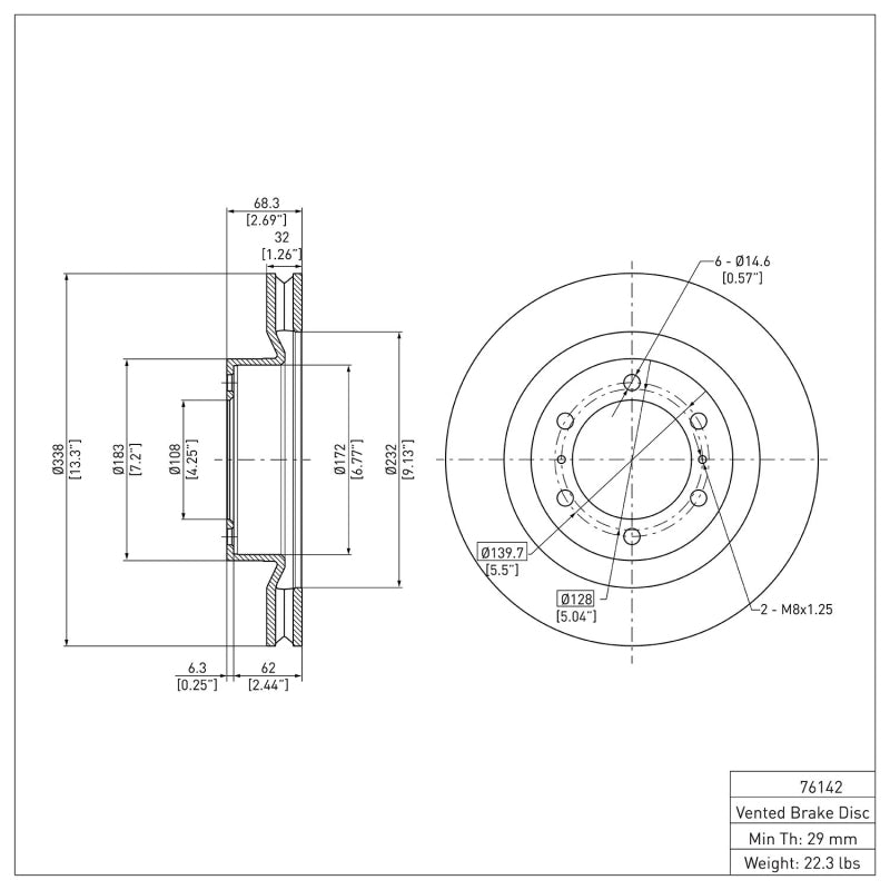 DFC 10-24 Front Brake Rotor | Lexus GX460 (20-24) (600-76142)