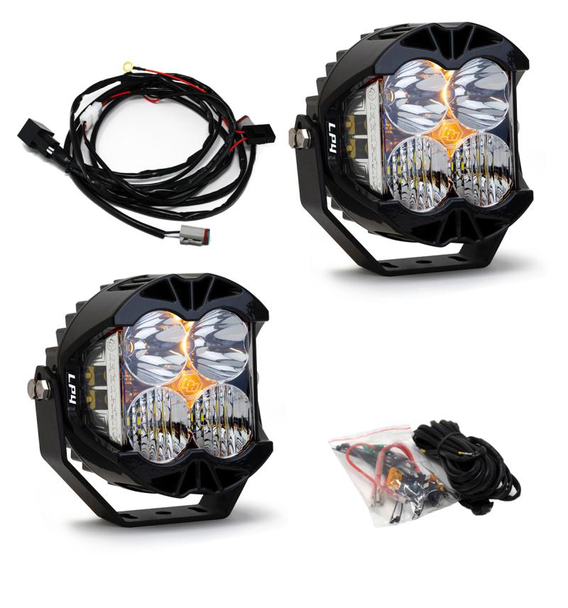 Baja Designs Steel Bumper LED Light Kit LP4: Jeep Wrangler (18-24) / Gladiator (20-24) w/ Upfitter