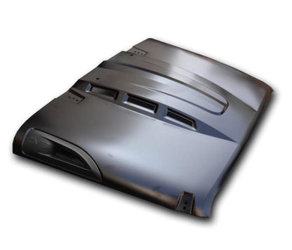 DV8 Offroad Metal Heat Dispersion Hood: Jeep Wrangler JK 2007-2018 w/ Primer Black