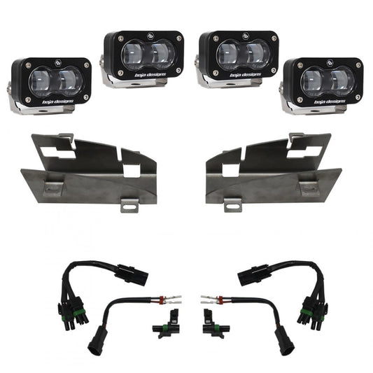 Baja Designs S2 SAE Dual Fog Pocket Light Kit (FRONT): Ram 1500 Rebel / TRX (2019-22) - Clear