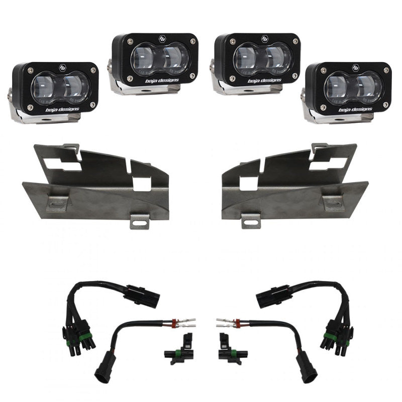 Baja Designs S2 SAE Dual Fog Pocket Light Kit (FRONT): Ram 1500 Rebel / TRX (2019-22) - Clear