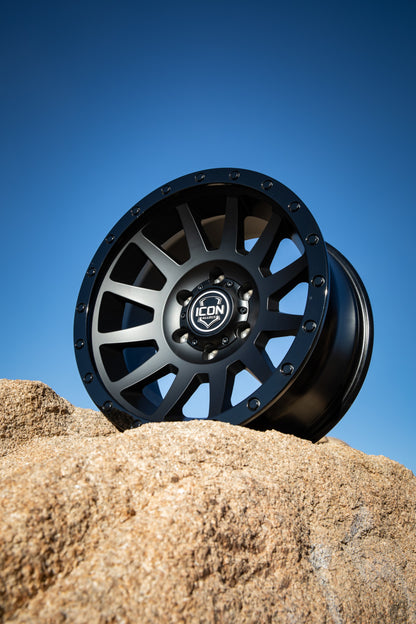 ICON Compression 17x8.5 6x5.5 0mm Offset 4.75in BS Double Black Wheel | Ford Bronco (21-26) (2017858347DB)