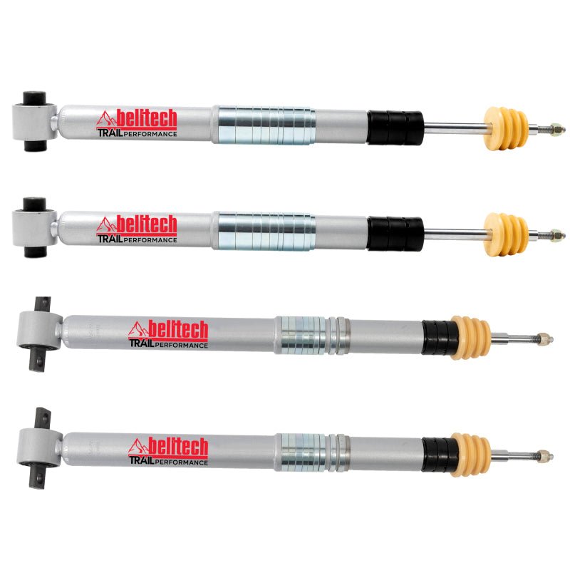 Belltech 21 - 25 Ford Bronco Trail Performance Shock Set - 4 - 7.5in Front 3 - 6.5in Rear Suspension offroad accessory | Iron Ridge Offroad
