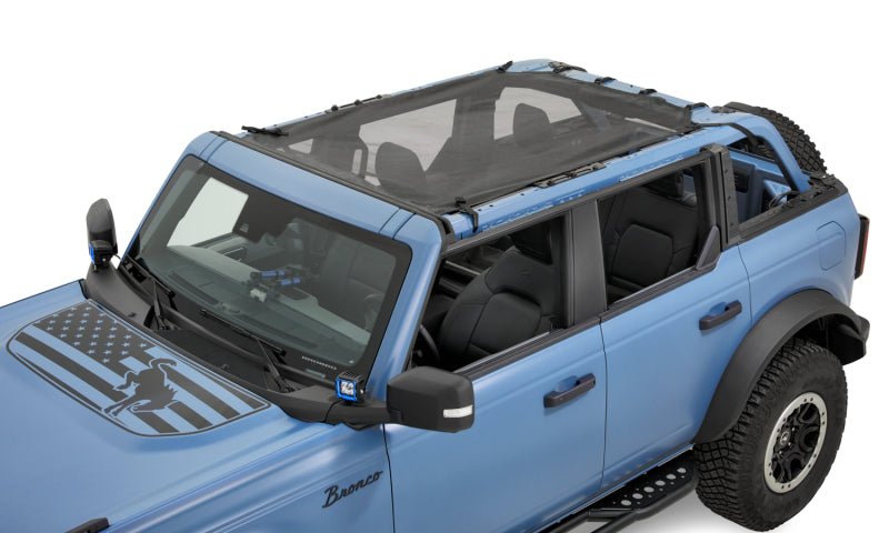 Bestop Safari Bimini (Mesh) - 2021+ Ford Bronco 4 DR Roofs & Roof Accessories offroad accessory | Iron Ridge Offroad