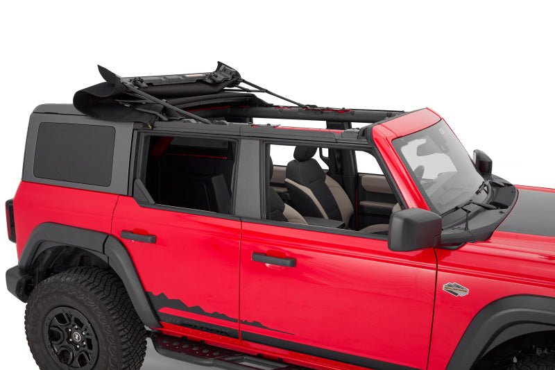 Bestop Skyrider For Hardtop (Premium Black Twill) - 2021+ Ford Bronco 4 DR Roofs & Roof Accessories offroad accessory | Iron Ridge Offroad