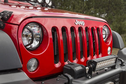 Rugged Ridge Textured Black Elite Headlight Euro Guards: Fits Most Jeep Wrangler Models (2007-2018)