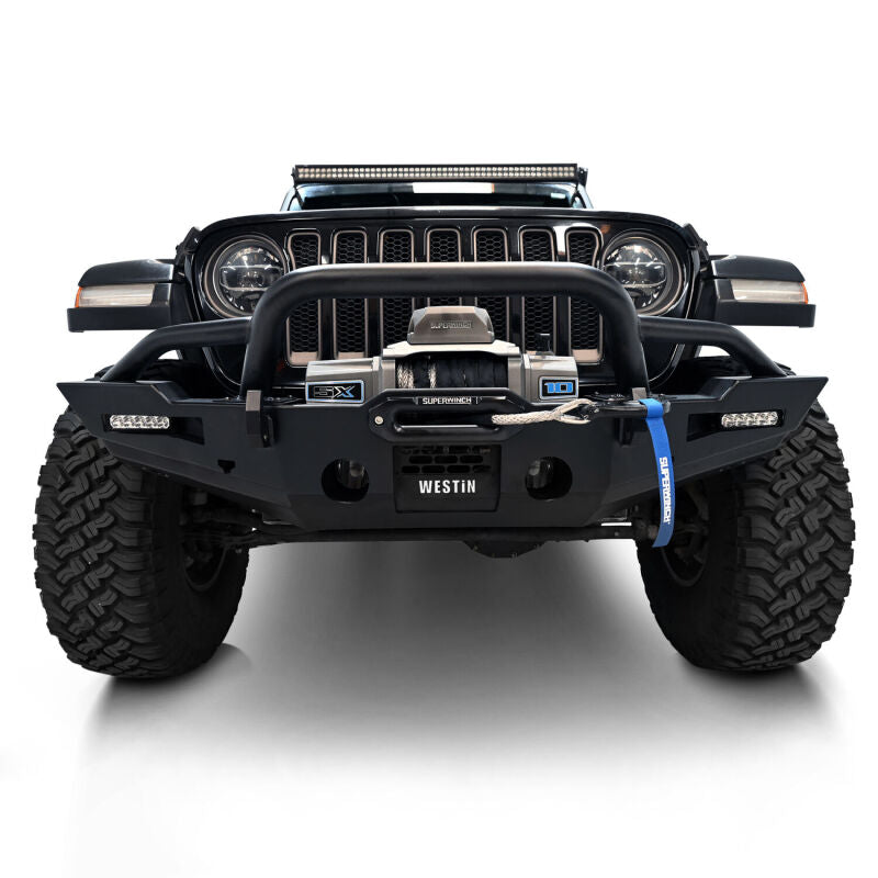 Westin Textured Black Front Bumper: Jeep Gladiator 2020-2025 / Wrangler JL 2018-2025