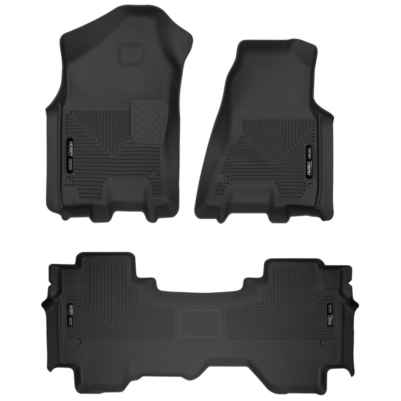 Husky Liners Black X-Act Floor Liner Set (FRONT AND SECOND SEAT): Ram 1500 2019-2024