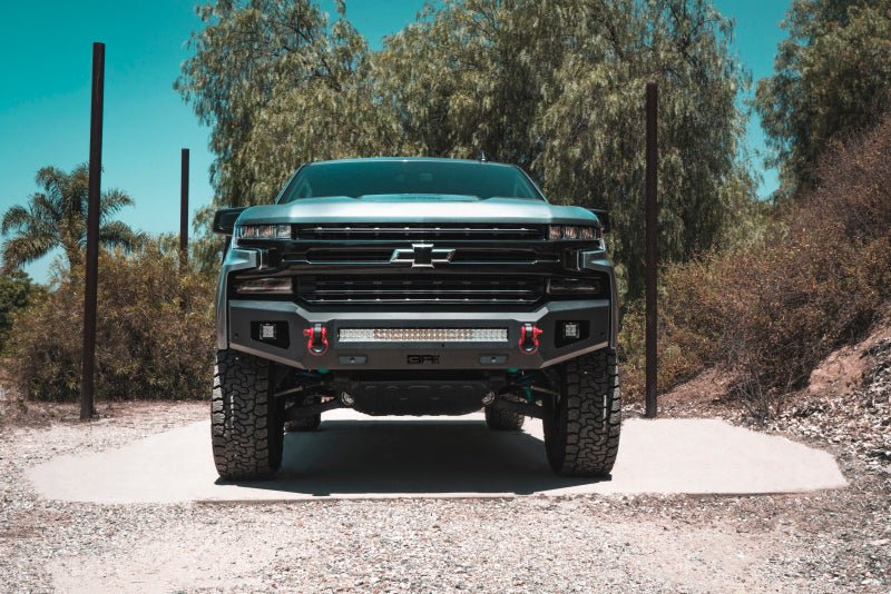 Body Armor 4x4 Ambush Front Bumper | Chevrolet Silverado 1500 (19-26) (GM-19344) Bumpers, Grilles & Guards offroad accessory | Iron Ridge Offroad