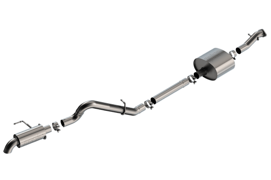 Borla 21 - 25 Ford Bronco 2.7L 2DR/4DR T - 304 Stainless Steel Cat - Back Touring Exhaust - Brushed Exhaust offroad accessory | Iron Ridge Offroad