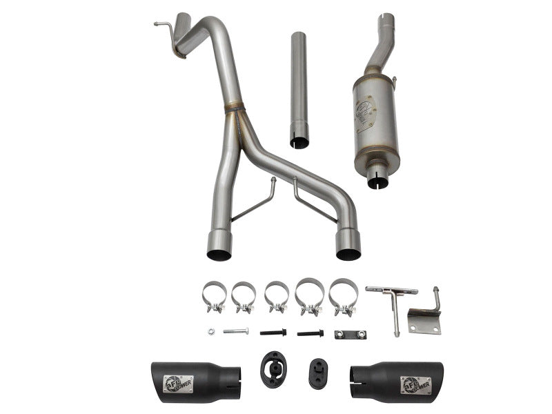 aFe Rebel Series 2.5" Cat-Back Exhaust System Black Tips (REAR): Jeep Wrangler JK 2007-2018 3.8/3.6L