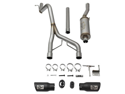 aFe Rebel Series 2.5" Cat-Back Exhaust System Black Tips (REAR): Jeep Wrangler JK 2007-2018 3.8/3.6L