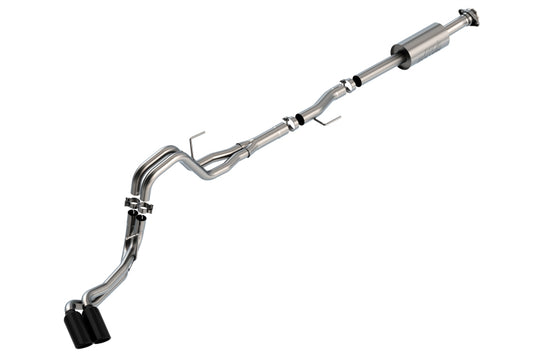 Borla 3" Dual Side Exit Cat-Back | Ford F-150 (21) 2.7L/3.5L | CC SB EC STB Lar/KingR/Plnm/LTD 3/2.25 DSE S-Type BLK CHR Tips (140871BC)