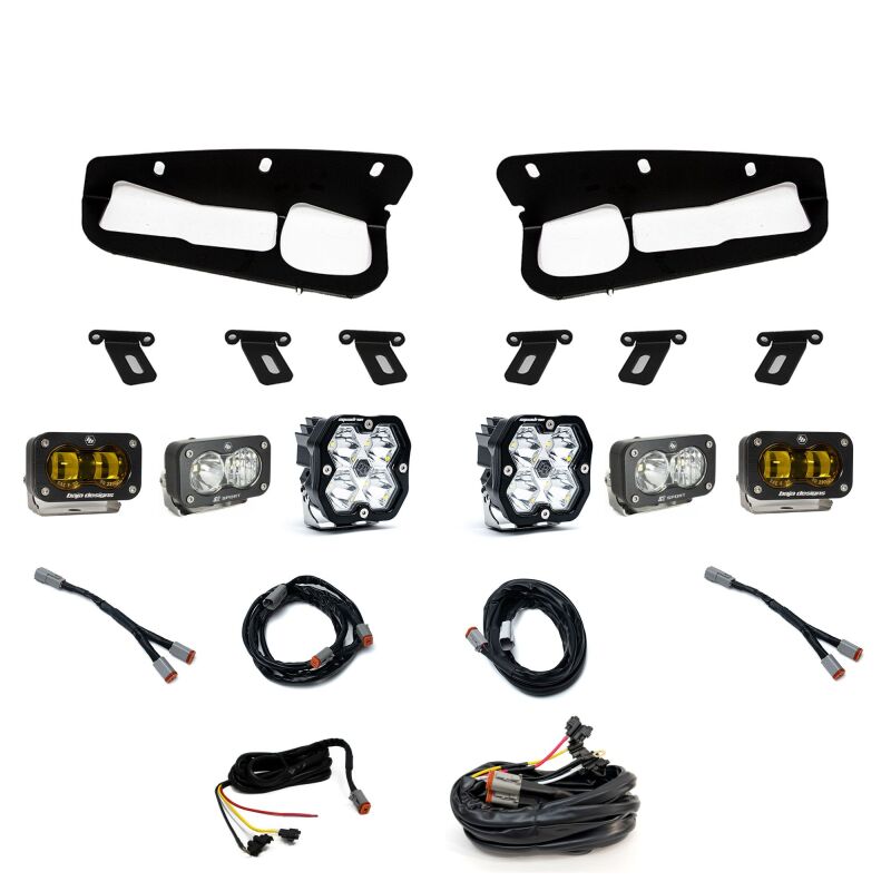 Baja Designs Squadron 2.0 Sport & S2 Sprt D/C Clr /S2 SAE Ambr ST Bmpr w/UP | Ford Bronco (21-26) (440083UP)