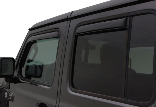 AVS Ventvisor In-Channel Window Deflectors (4PC, Smoke): Jeep Wrangler / Gladiator (18-25)