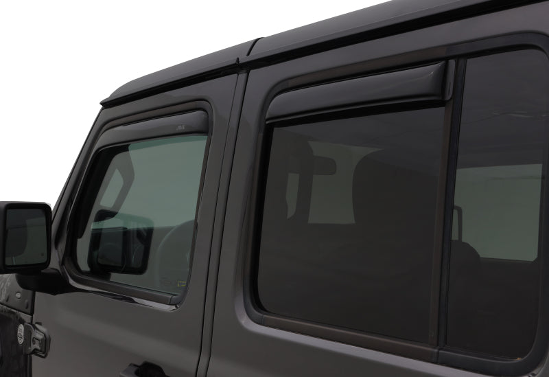 AVS Ventvisor In-Channel Window Deflectors (4PC, Smoke): Jeep Wrangler / Gladiator (18-25)