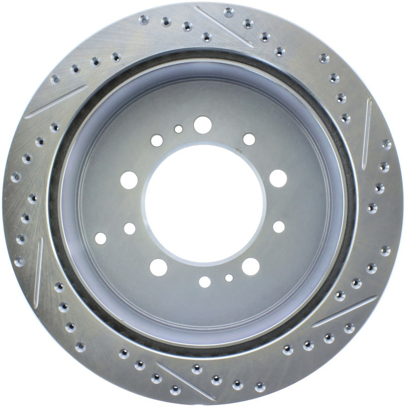 StopTech Drilled & Slotted Rear Passenger-Side Brake Rotor | Toyota Tundra (14-18, 19-21, 07-09, 10-13) (227.44157R)
