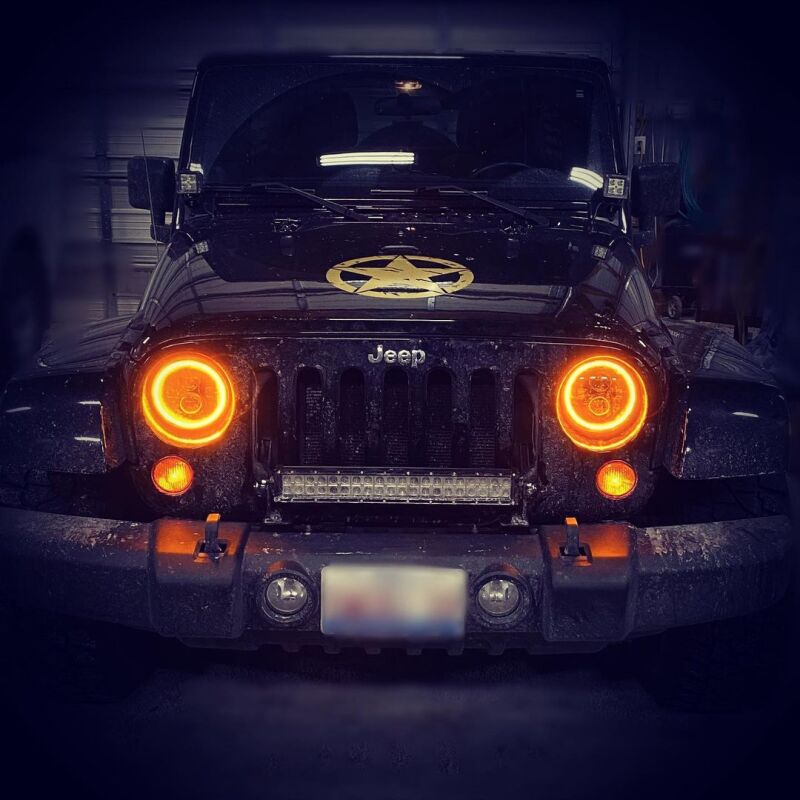 ORACLE Lighting ColorSHIFT 7in LED Headlights (FRONT): Jeep Wrangler (07-18) - Black