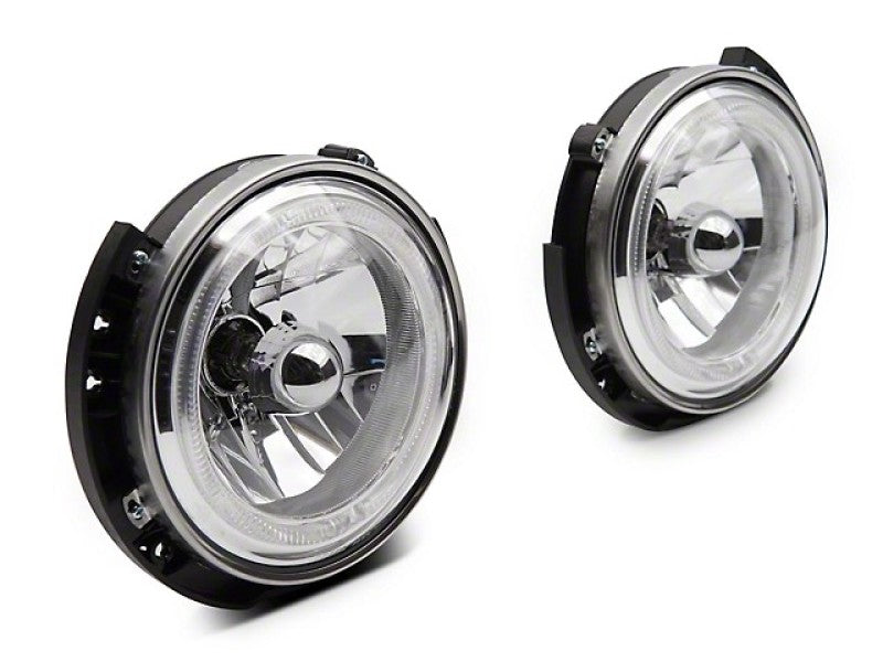 Raxiom LED Halo Headlights 7in Round Chrome Housing (FRONT): Jeep Wrangler (07-18)