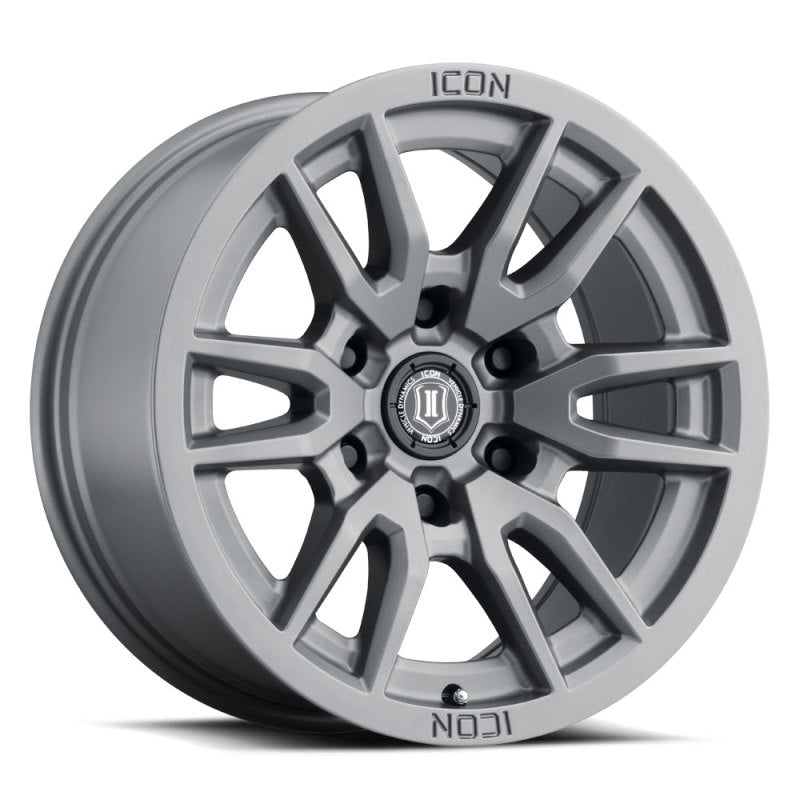 ICON 6x8.5 6x5.5 0mm Offset 4.75in BS Titanium Wheel | Ford Bronco (21-26) (2417858347TT)