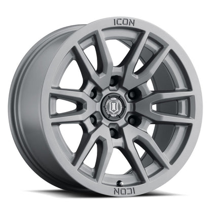 ICON 6x8.5 6x5.5 0mm Offset 4.75in BS Titanium Wheel | Ford Bronco (21-26) (2417858347TT)
