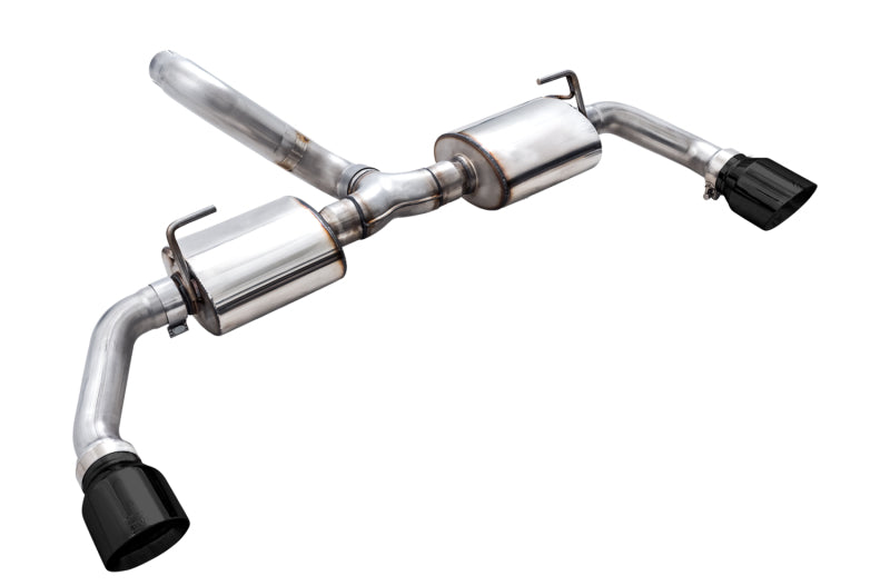AWE Tread Edition Axleback Dual Exhaust Diamond Black Tips (REAR): Jeep Wrangler JL 2018-2024 2.0/3.6L