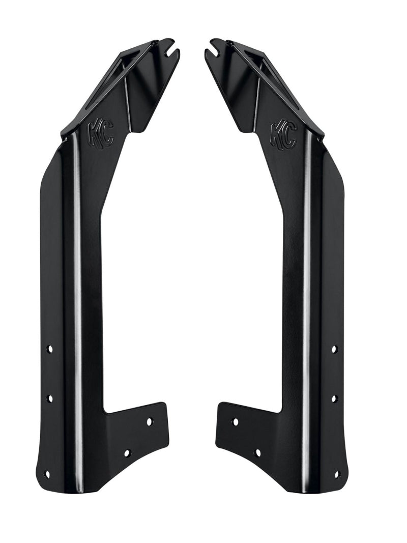 KC HiLiTES 50" Xross Bar Light Mount Kit (OVERHEAD): Jeep Wrangler JK 2007-2018 - Satin Black