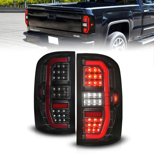 ANZO LED Tail Light Assembly Black Smoke | GMC Sierra 1500/2500/3500 (14-18) (311465)