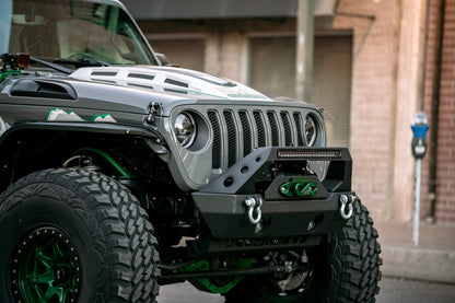 DV8 Offroad Primer Black Heat Dispersion Hood: Jeep Wrangler (18-21) / Gladiator (20-21)