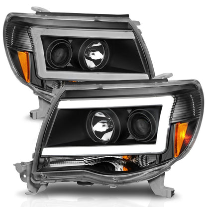 ANZO Projector Headlight Set w/ C Light Bar | Toyota Tacoma (05-11) (111517)