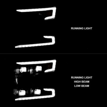 ANZO LED Projector Headlight w/ Light Bar Sequential | Chevrolet Silverado 1500 (19-22) (111566-R)