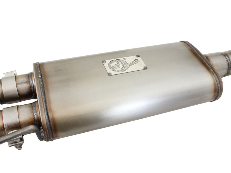 aFe 3in to 2.5in SS Front Side Exit Cat-Back Exhaust w/ Black Tip | Ford F150 (10-14) (49-43071-B)