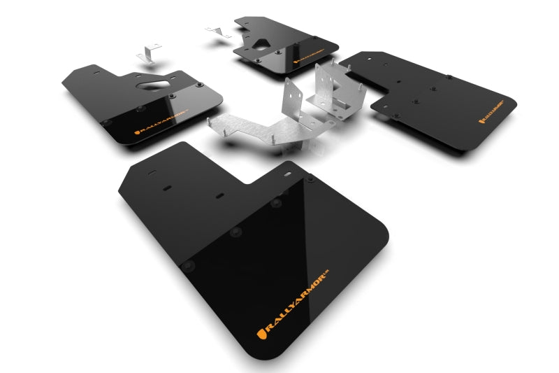 Rally Armor Black Mud Flap w/ Cy Orange Logo | Ford Bronco (21-26) (MF85-RR-PL-COR)
