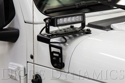 Diode Dynamics SS6 Cowl LED Bracket Kit: Jeep Wrangler / Gladiator (07-26) w/ Hardware