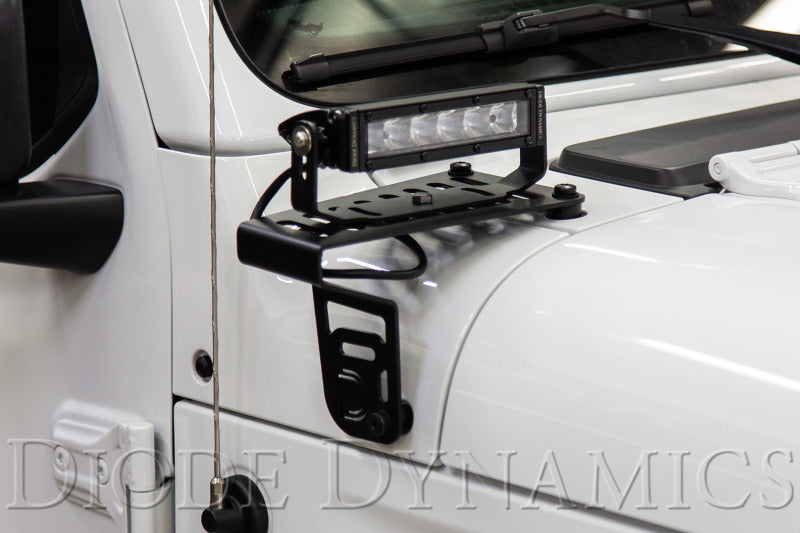 Diode Dynamics SS6 Cowl LED Bracket Kit: Jeep Wrangler / Gladiator (07-26) w/ Hardware