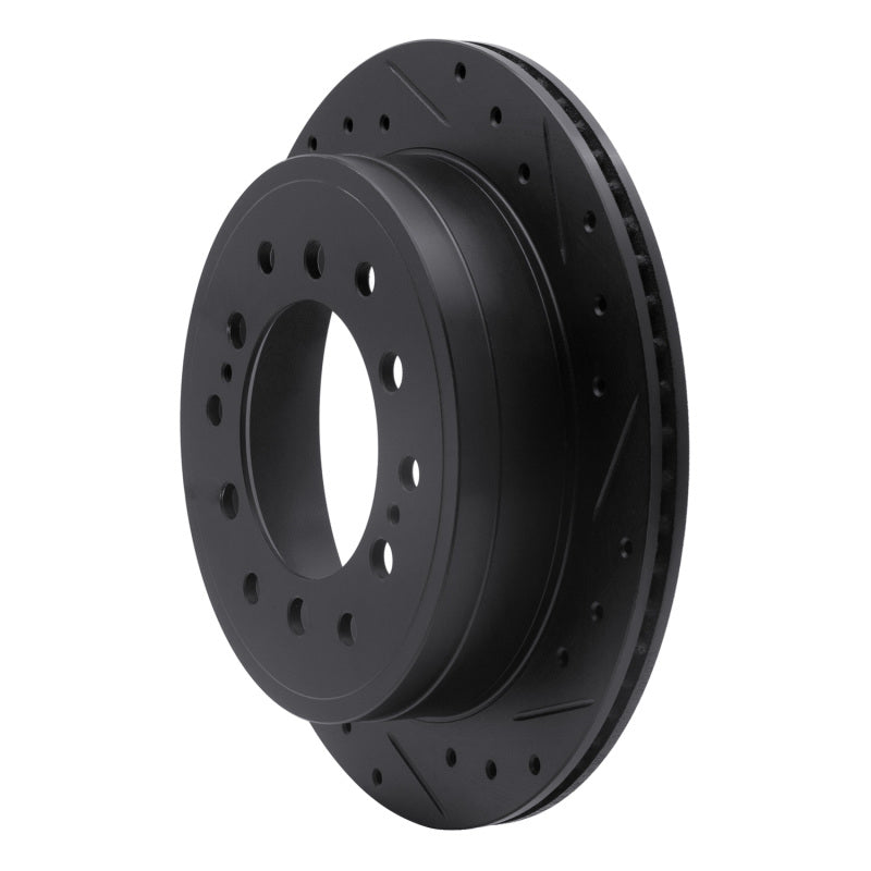 R1 Drilled & Slotted Black Rear Brake Rotor | Lexus GX460 (10-13 / 14-19 / 20-24) (ECB-76143R)