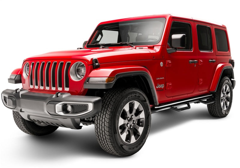N-Fab Wheel To Wheel Nerf Steps Gloss Black (F&R): Jeep Wrangler Unlimited JL 2018-2026