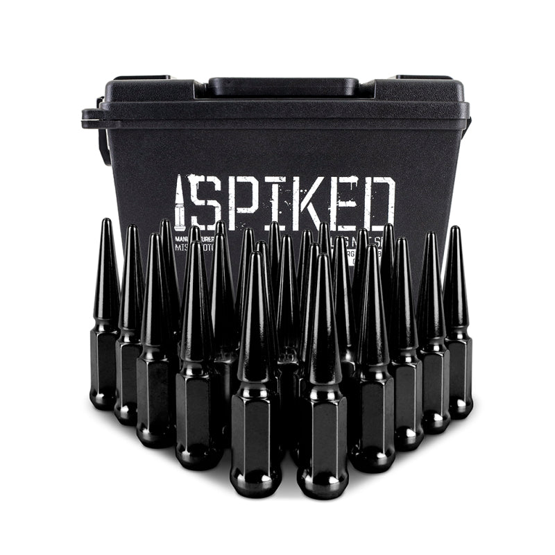 Mishimoto Steel Spiked Lug Nuts | Ford Ranger / Ford Bronco (19-26) M12 x 1.5 24pc Set Black (MMLG-SP1215-24BK)